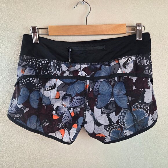 Lululemon Run Speed Short Size 6 Biggie So Fly Butterfly 2.5" Inch Inseam Blue - Picture 5 of 10